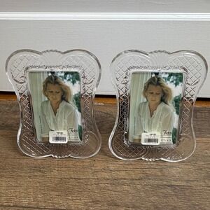 Set of 2 Crystal Waffle Picture Frames 3.5 x 5 by Fetco International 48435